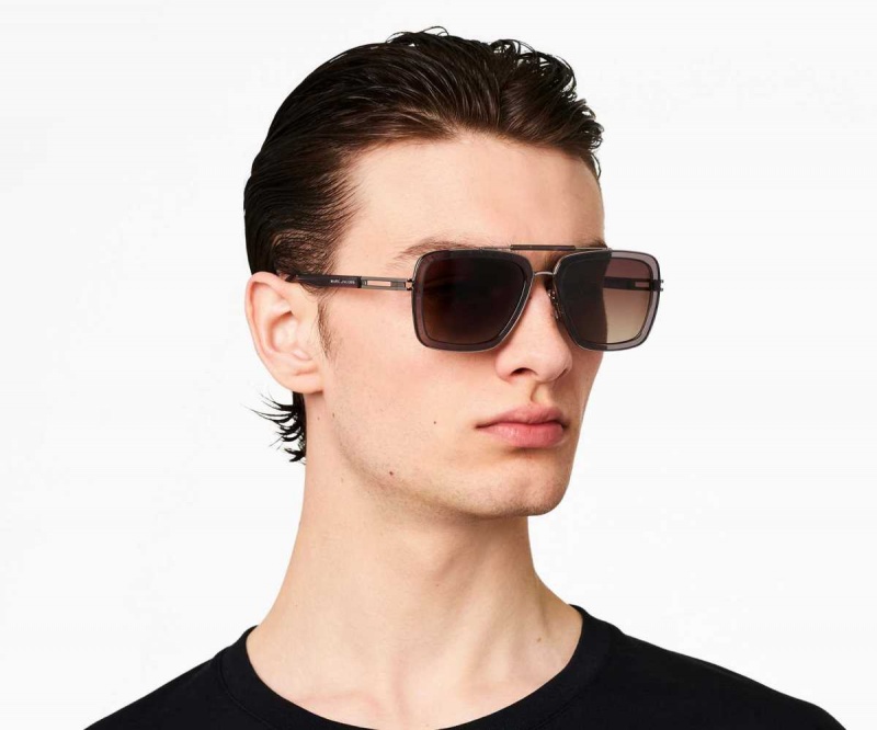 Grey Women's Marc Jacobs Icon Square Pilot Sunglasses | USA000554