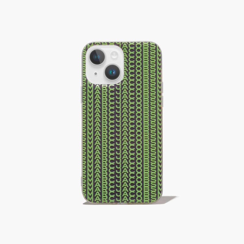 Grey / Fluro Green Women\'s Marc Jacobs Monogram iPhone Case 14 Outlet | USA000476