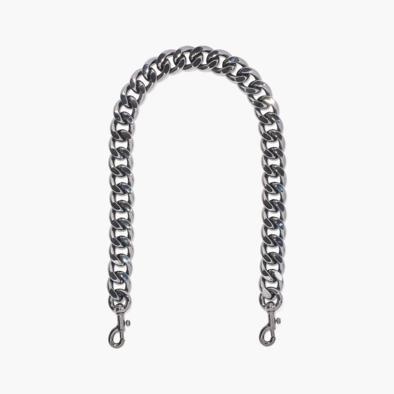 Gunmetal Women\'s Marc Jacobs Chainlink Shoulder Strap | USA000509