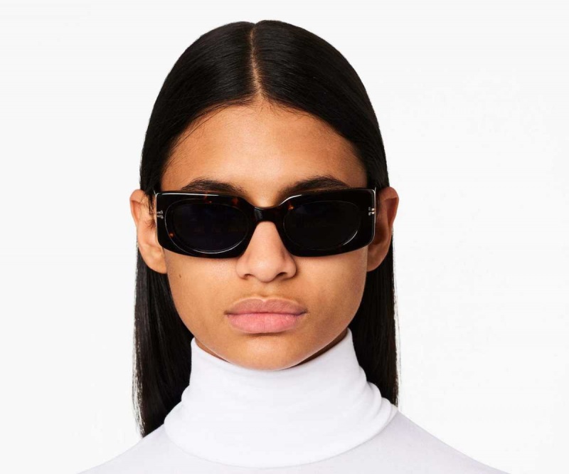 Havana Women's Marc Jacobs Icon Rectangular Sunglasses | USA000553