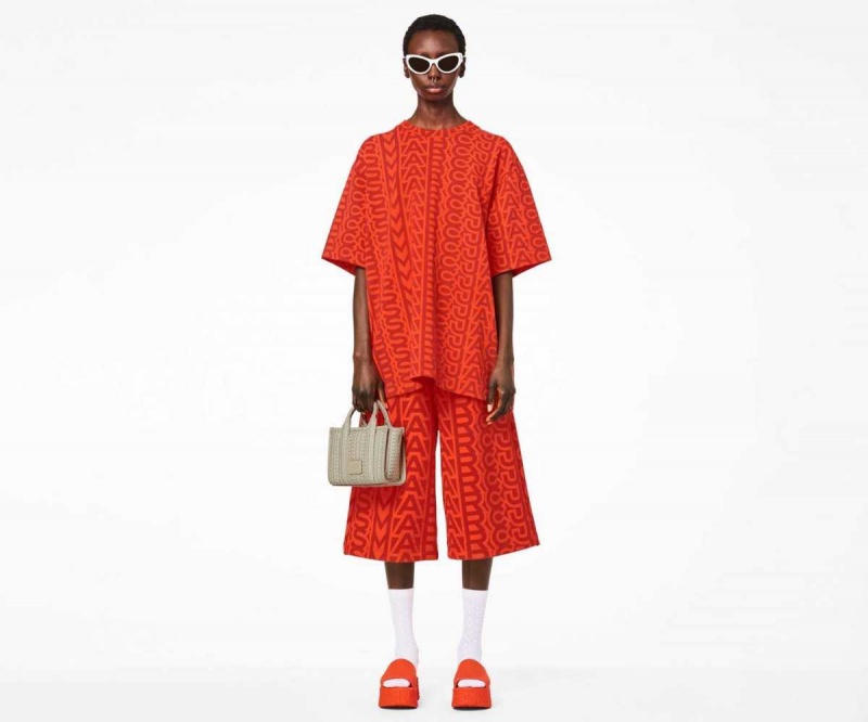 Khaki Women's Marc Jacobs Monogram Leather Micro Tote Bags | USA000020