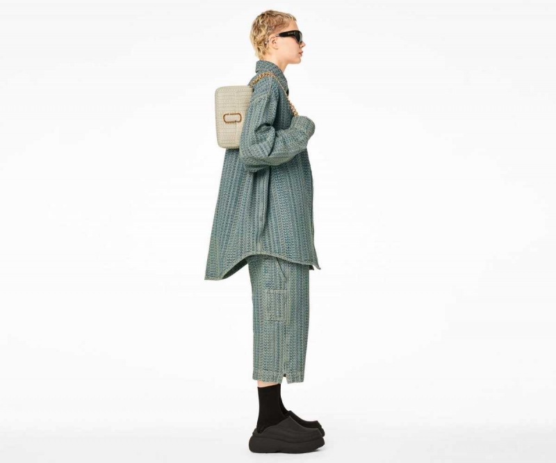 Khaki Women's Marc Jacobs Monogram Leather J Marc Shoulder Bags | USA000242