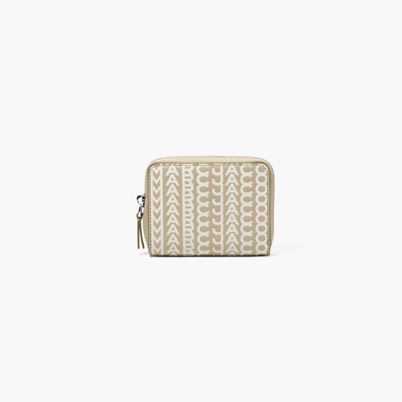 Khaki Women\'s Marc Jacobs Monogram Leather Zip Around Wallets | USA000452