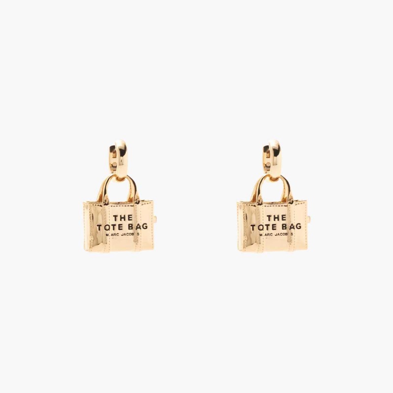 Light Antique Gold Women\'s Marc Jacobs Tote Bag Earrings | USA000722