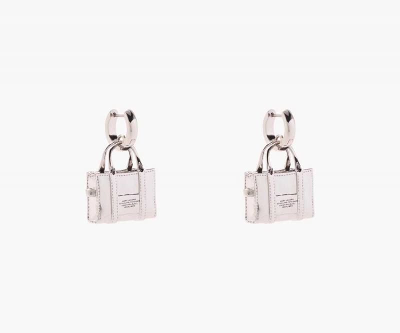 Light Antique Silver Women's Marc Jacobs Tote Bag Earrings | USA000738