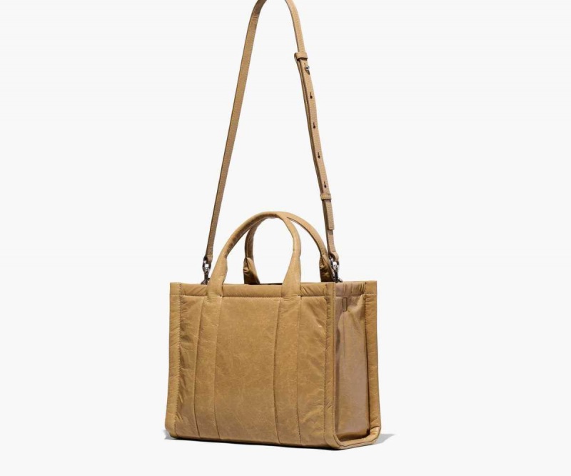 Light Brown Women's Marc Jacobs Shiny Crinkle Medium Tote Bags | USA000115