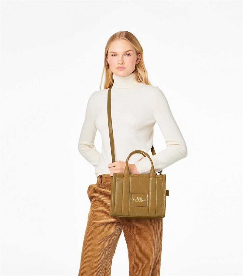 Light Brown Women's Marc Jacobs The Shiny Crinkle Mini Tote Bags | USA000012