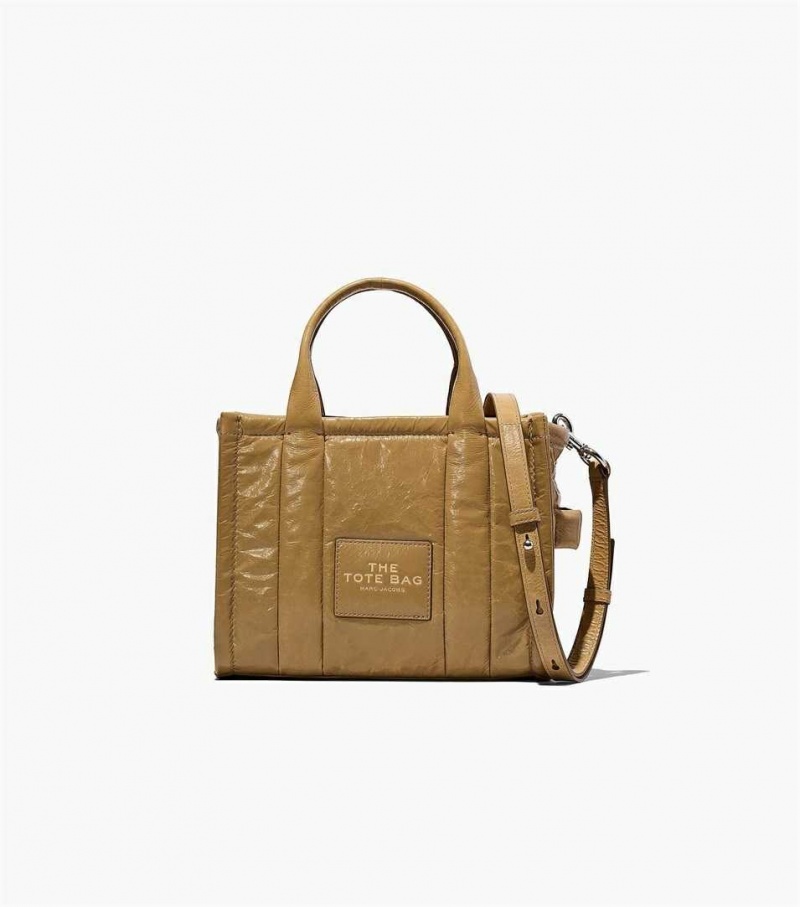 Light Brown Women\'s Marc Jacobs The Shiny Crinkle Mini Tote Bags | USA000012