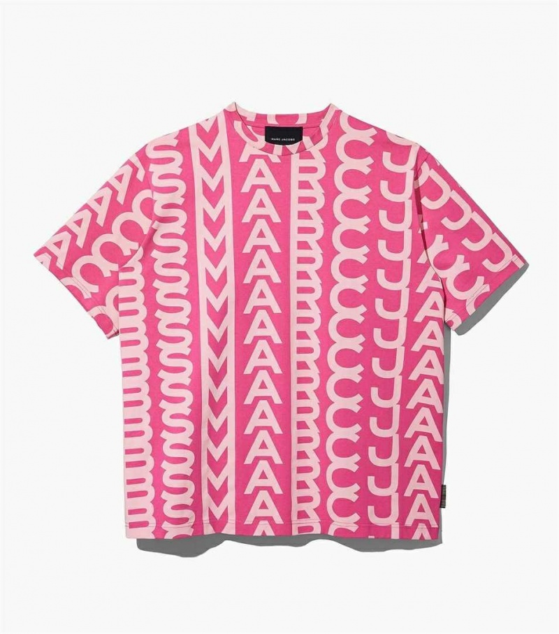 Light Pink / Pink Women\'s Marc Jacobs The Monogram Big T Shirts | USA000669