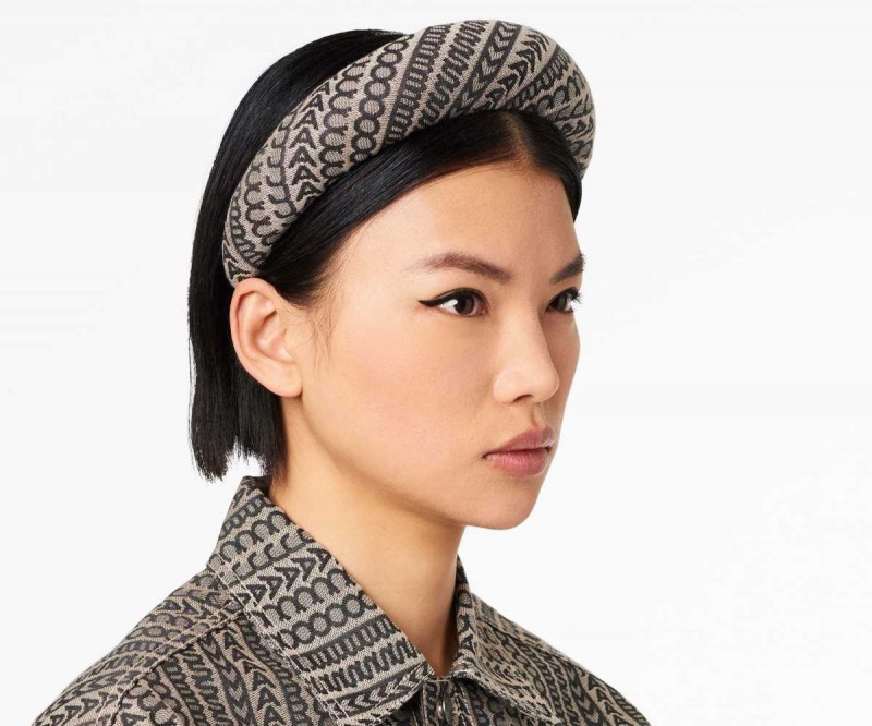Natural Jacquard Women's Marc Jacobs Monogram Headband Outlet | USA000465