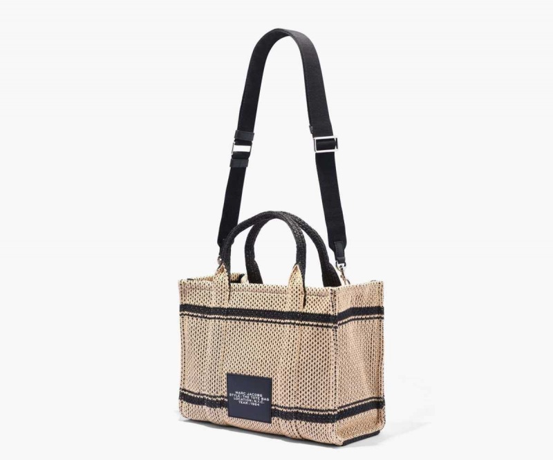 Natural Women's Marc Jacobs Straw Jacquard Medium Tote Bags | USA000117