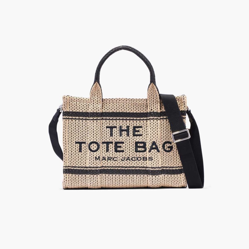 Natural Women\'s Marc Jacobs Straw Jacquard Medium Tote Bags | USA000117