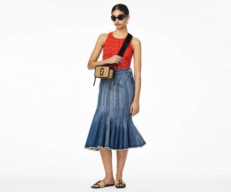 Natural Women's Marc Jacobs Woven Snapshot Bags | USA000288