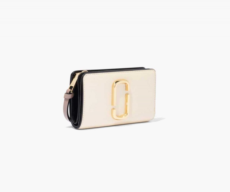 New Cloud White Multi Women's Marc Jacobs Snapshot Compact Wallets | USA000389