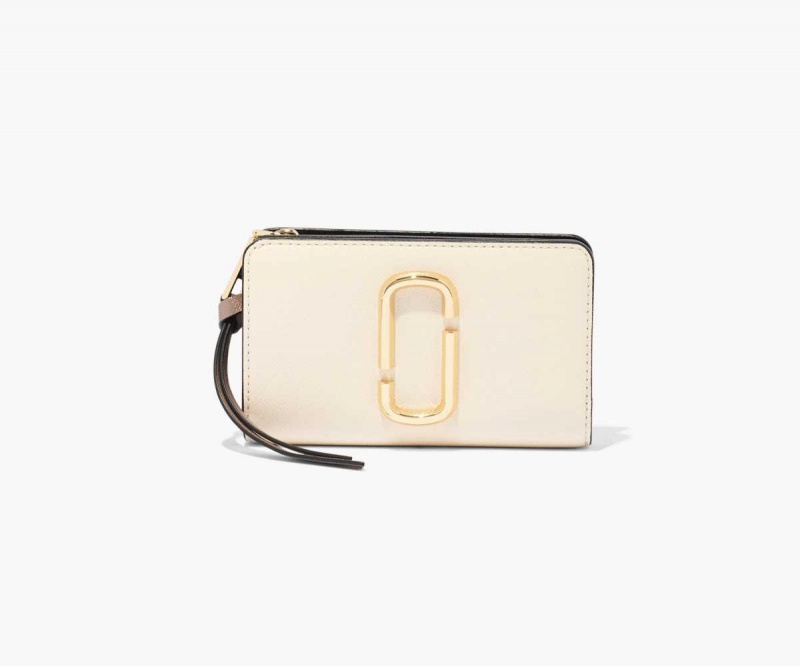 New Cloud White Multi Women's Marc Jacobs Snapshot Compact Wallets | USA000389