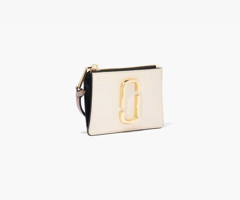 New Cloud White Multi Women's Marc Jacobs Snapshot Top Zip Multi Wallets | USA000428