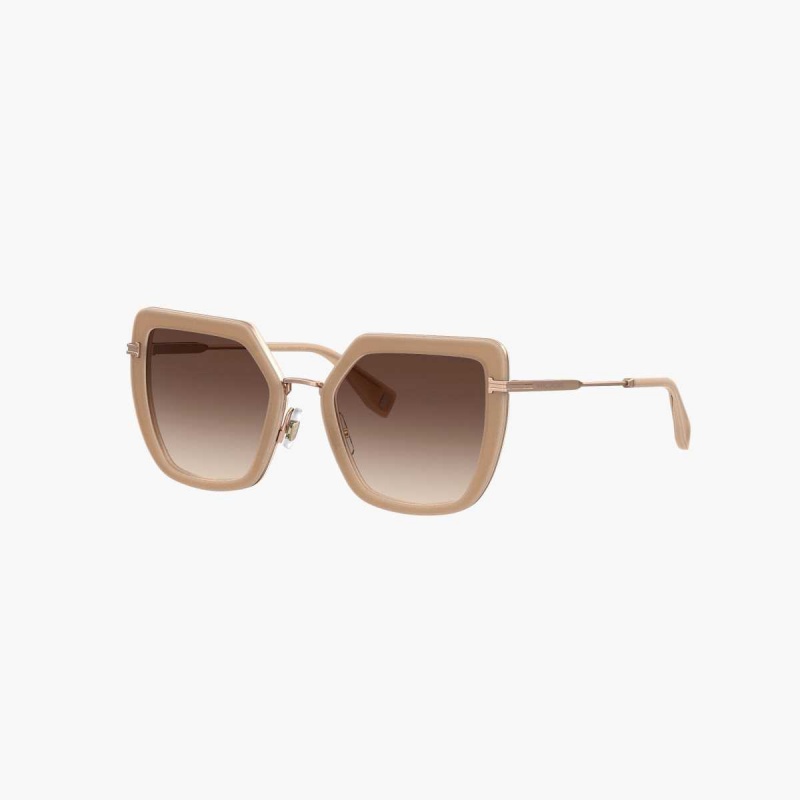 Nude / Gold Women\'s Marc Jacobs Icon Oversized Butterfly Sunglasses | USA000563