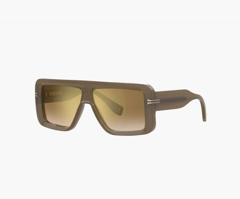 Olive Women's Marc Jacobs Icon Rectangular Sunglasses | USA000565