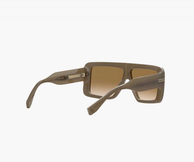 Olive Women's Marc Jacobs Icon Rectangular Sunglasses | USA000565