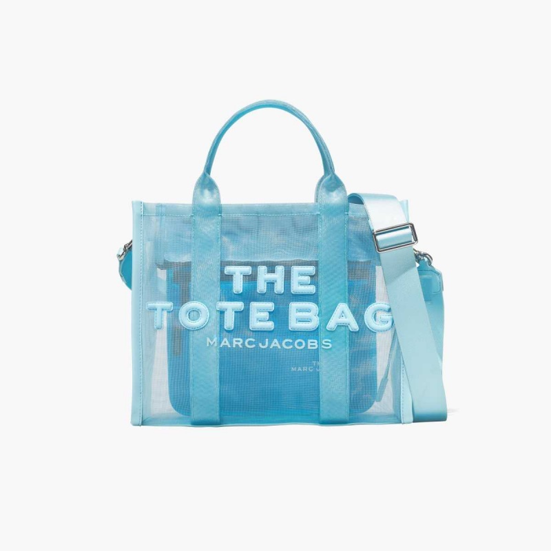 Pale Blue Women\'s Marc Jacobs Mesh Medium Tote Bags | USA000077