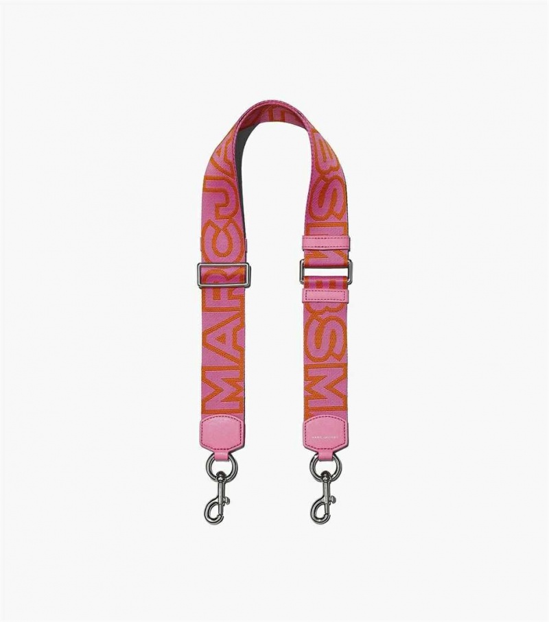 Pink Multicolor Women\'s Marc Jacobs The Outline Logo Webbing Strap | USA000501
