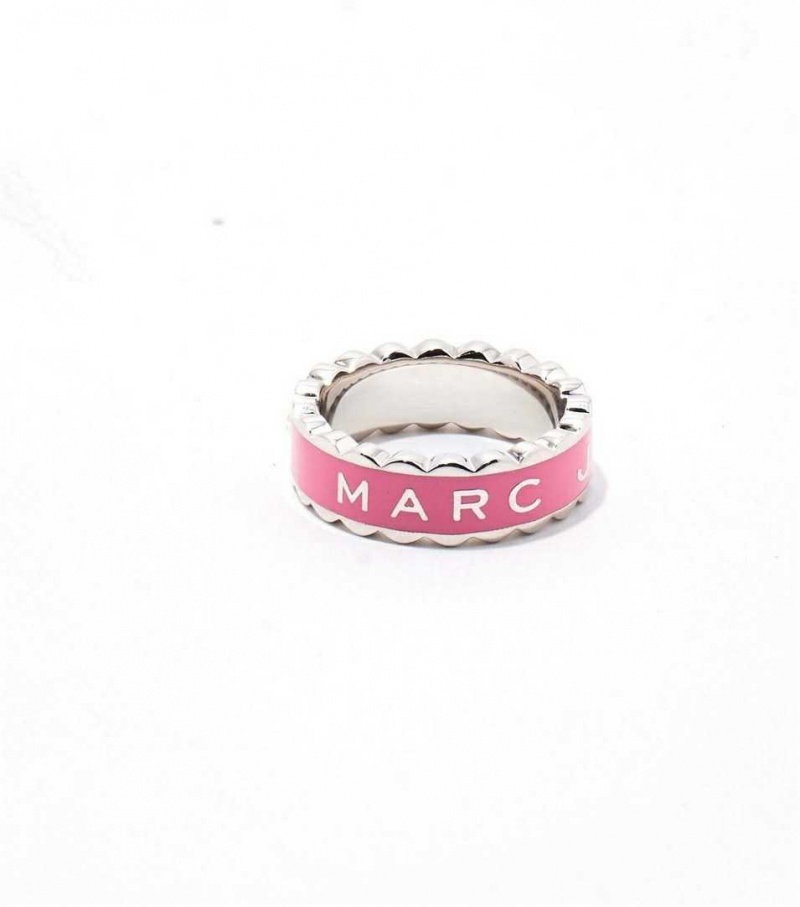 Pink / Silver Women's Marc Jacobs The Scallop Medallion Rings | USA000491