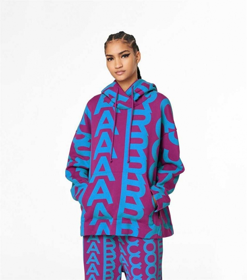 Purple / Blue Women's Marc Jacobs The Monogram Oversized Hoodie | USA000585