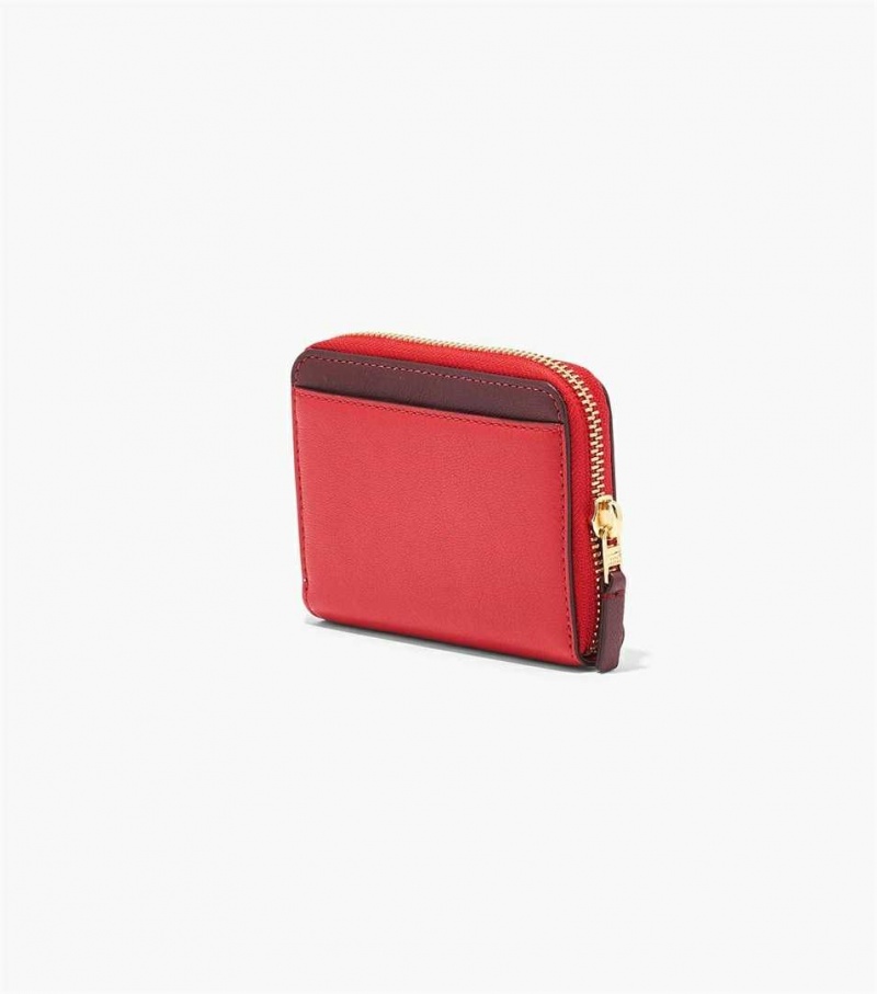 Red Multicolor Women's Marc Jacobs The Slim 84 Colorblock Zip Around Wallets | USA000355
