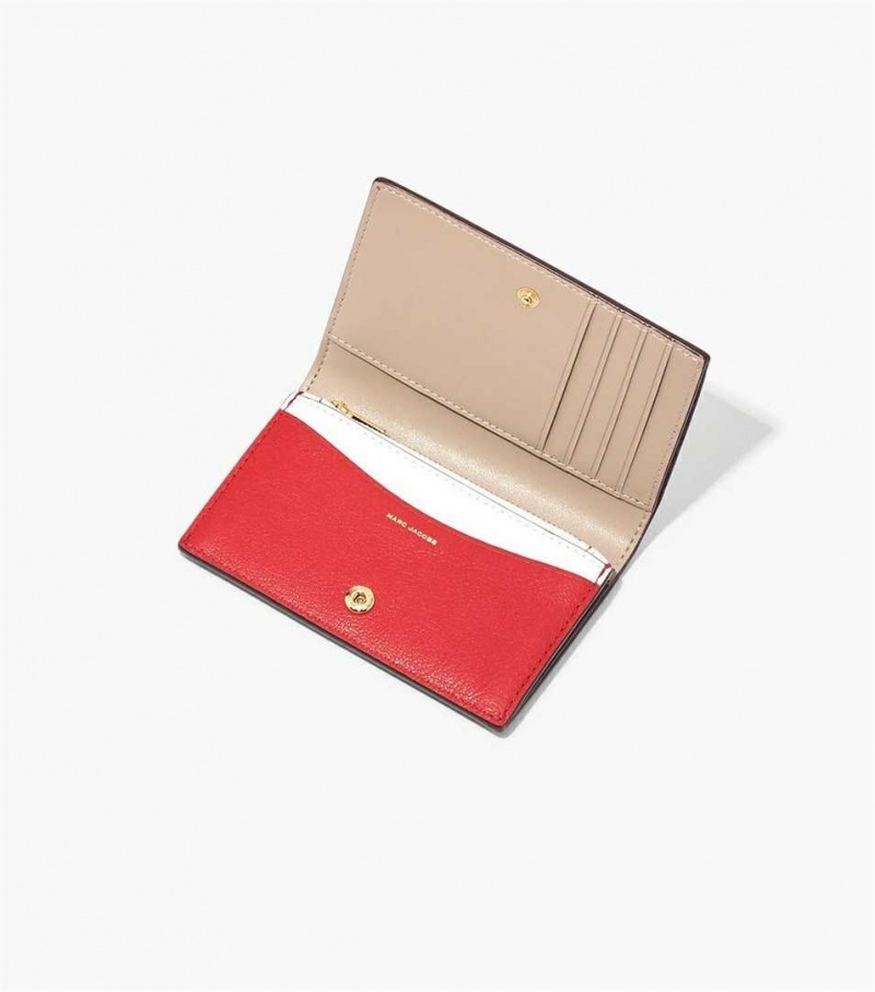 Red Multicolor Women's Marc Jacobs The Slim 84 Colorblock Bifold Wallets | USA000360