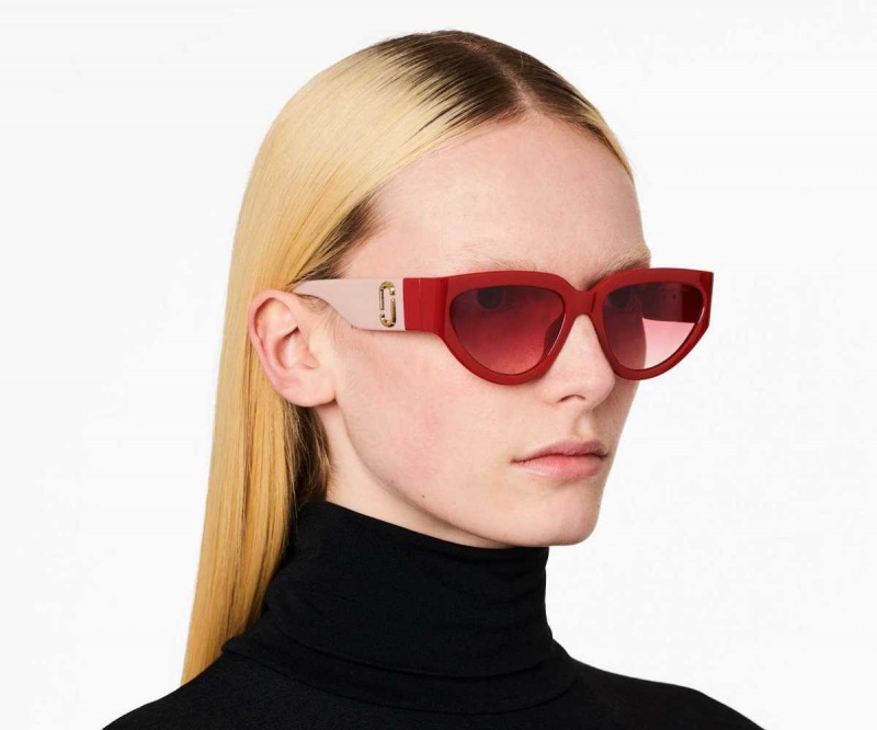Red Women's Marc Jacobs J Marc Cat Eye Sunglasses | USA000557