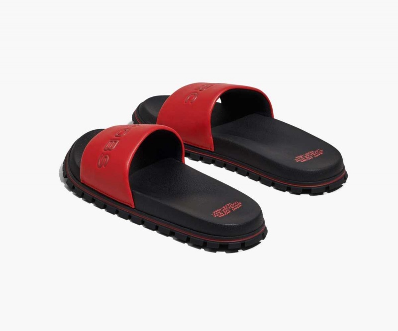 Red Women's Marc Jacobs Leather Slides | USA000821
