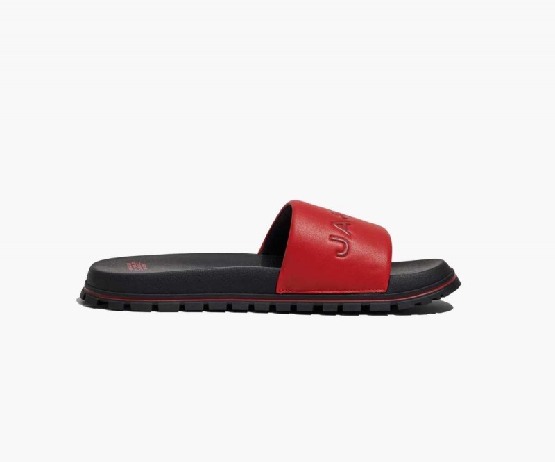 Red Women's Marc Jacobs Leather Slides | USA000821