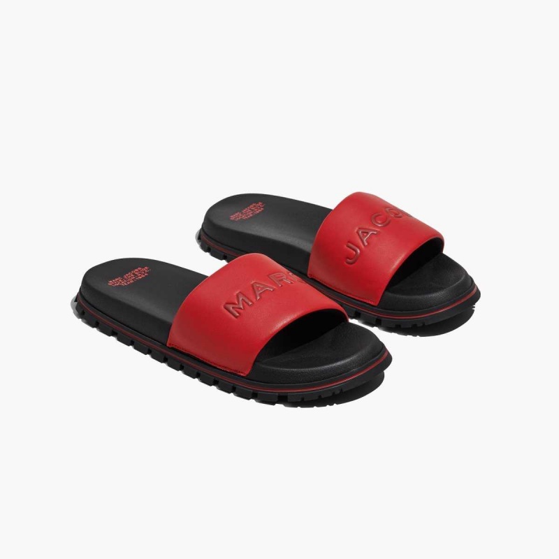 Red Women\'s Marc Jacobs Leather Slides | USA000821