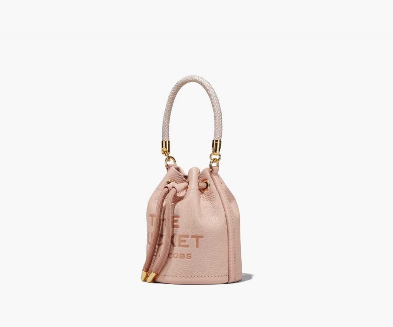 Rose Women's Marc Jacobs Leather Micro Bucket Bags | USA000170