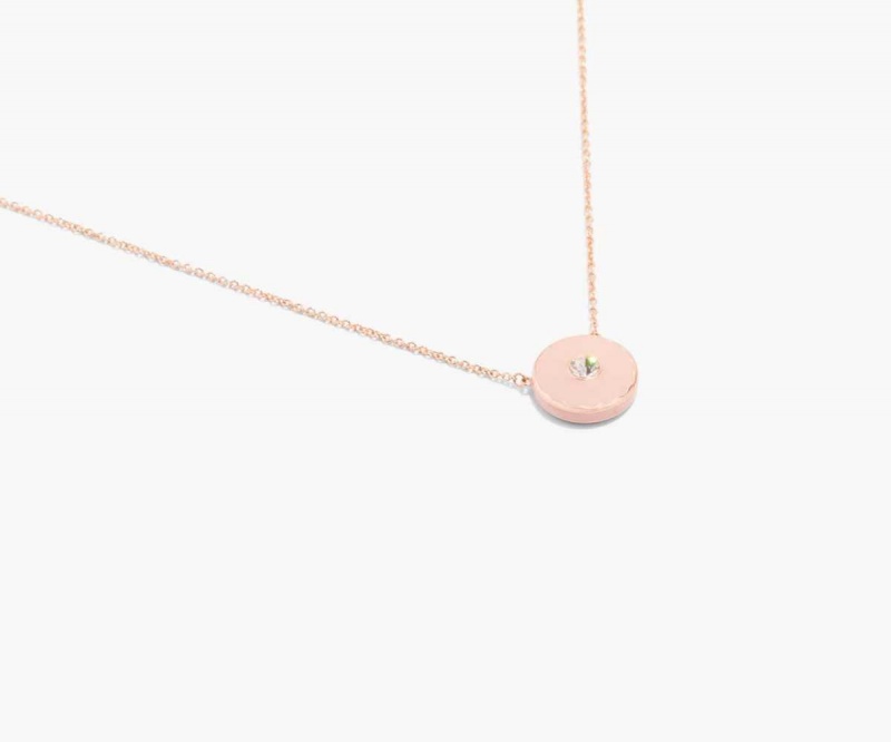 Sand / Rose Gold Women's Marc Jacobs Medallion Pendant Necklaces | USA000744