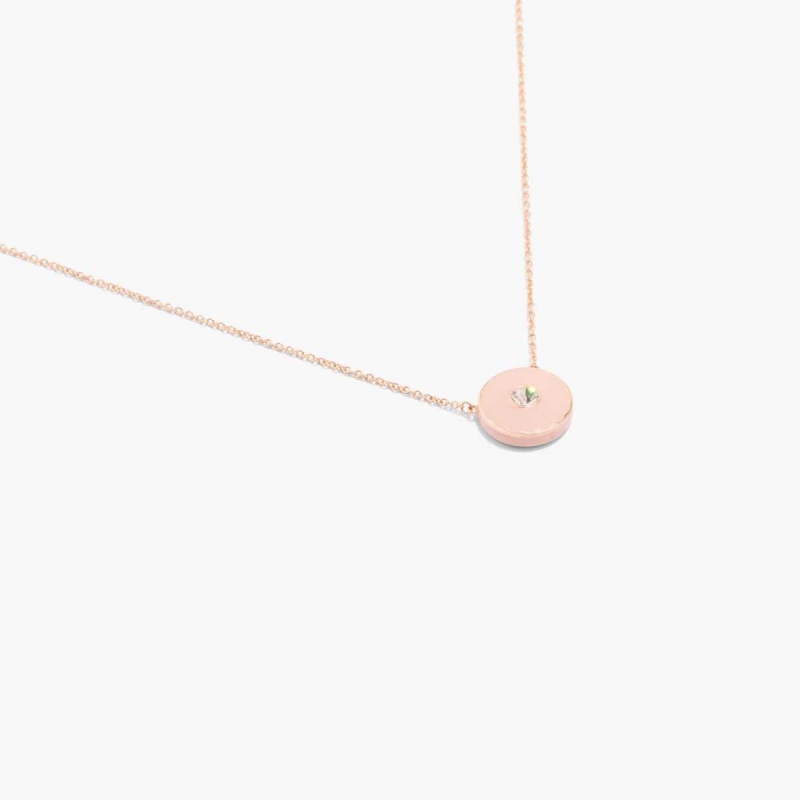 Sand / Rose Gold Women\'s Marc Jacobs Medallion Pendant Necklaces | USA000744