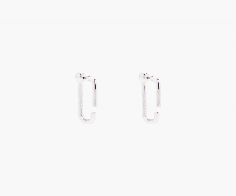 Silver Women's Marc Jacobs J Marc Hoops Earrings | USA000739