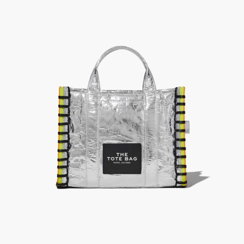 Silver Women\'s Marc Jacobs Tarp Medium Tote Bags | USA000066