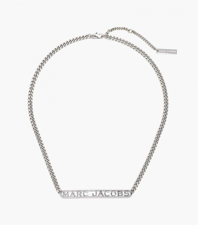 Silver Women\'s Marc Jacobs The Monogram Chain Necklaces | USA000487