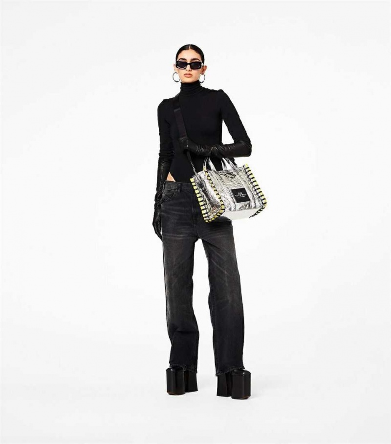 Silver Women's Marc Jacobs The Tarp Medium Tote Bags | USA000006