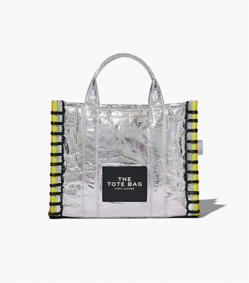 Silver Women\'s Marc Jacobs The Tarp Medium Tote Bags | USA000006