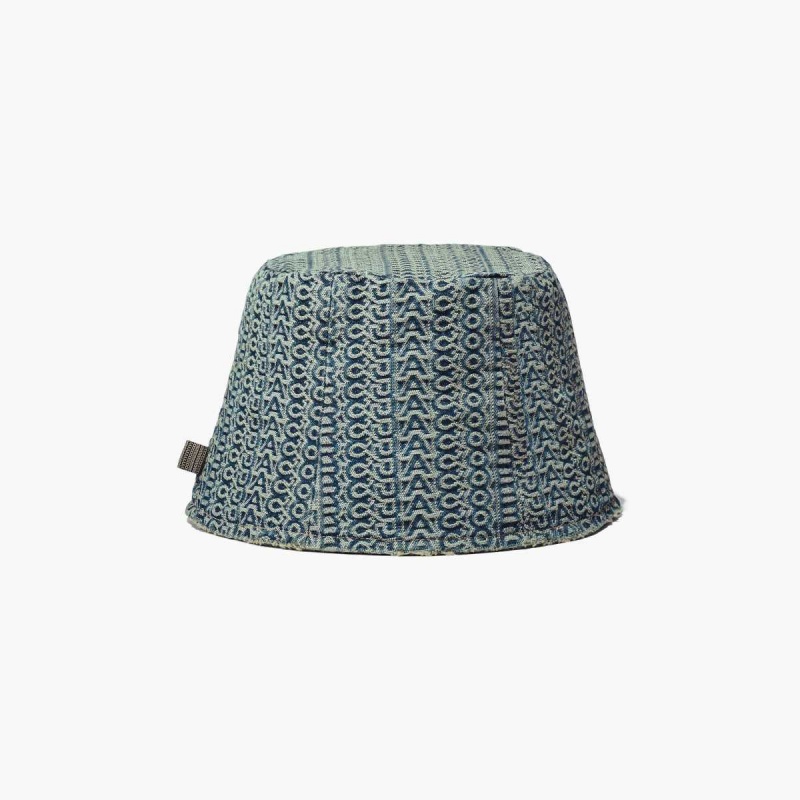 Sun Faded Denim Women\'s Marc Jacobs Washed Monogram Denim Bucket Hats | USA000471