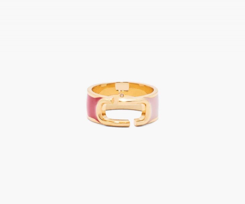 True Red Multi / Gold Women's Marc Jacobs J Marc Colorblock Rings | USA000765