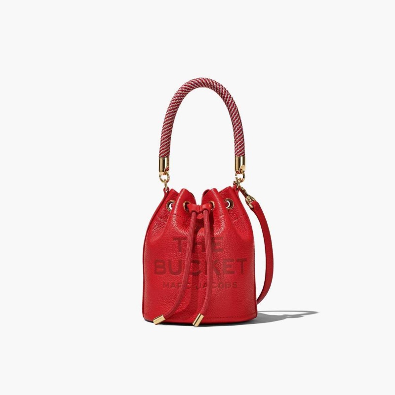 True Red Women\'s Marc Jacobs Leather Bucket Bags | USA000166