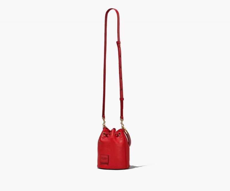 True Red Women's Marc Jacobs Leather Micro Bucket Bags | USA000168