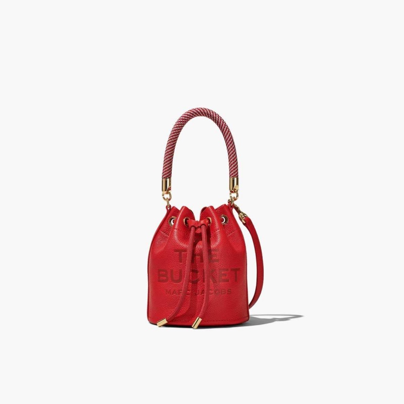 True Red Women\'s Marc Jacobs Leather Micro Bucket Bags | USA000168