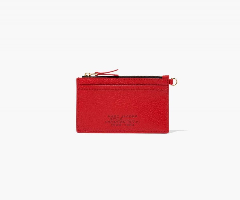 True Red Women's Marc Jacobs Leather Top Zip Wristlet Wallets | USA000424