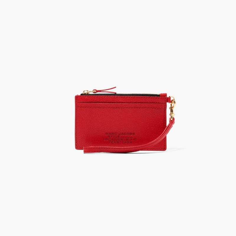 True Red Women\'s Marc Jacobs Leather Top Zip Wristlet Wallets | USA000424