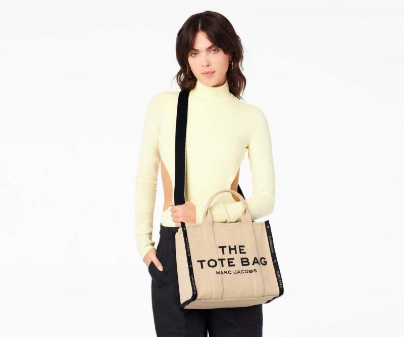 Warm Sand Women's Marc Jacobs Jacquard Medium Tote Bags | USA000074