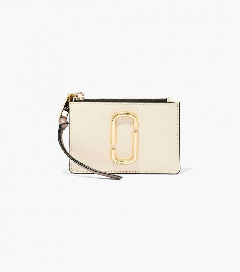 White Multicolor Women\'s Marc Jacobs The Snapshot Top Zip Multi Wallets | USA000315